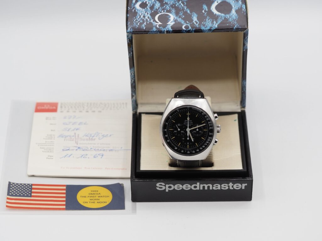 Omega Speedmaster Mark II, Ref. 145.014, Kaliber 861, Crater Box, Full Set aus 1969